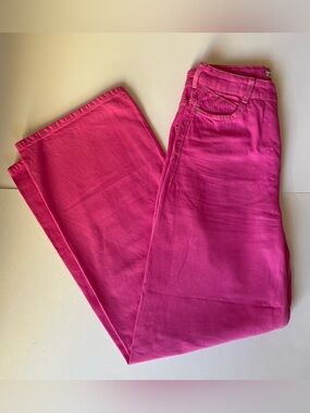 Zara Pink High-Rise Wide Leg Jeans